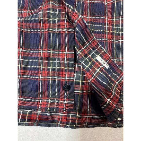 Thomas Mason Bespoke Night & Day Plaid Shirt 15.5 40 Red Blue Italian Button Up - Picture 6 of 10